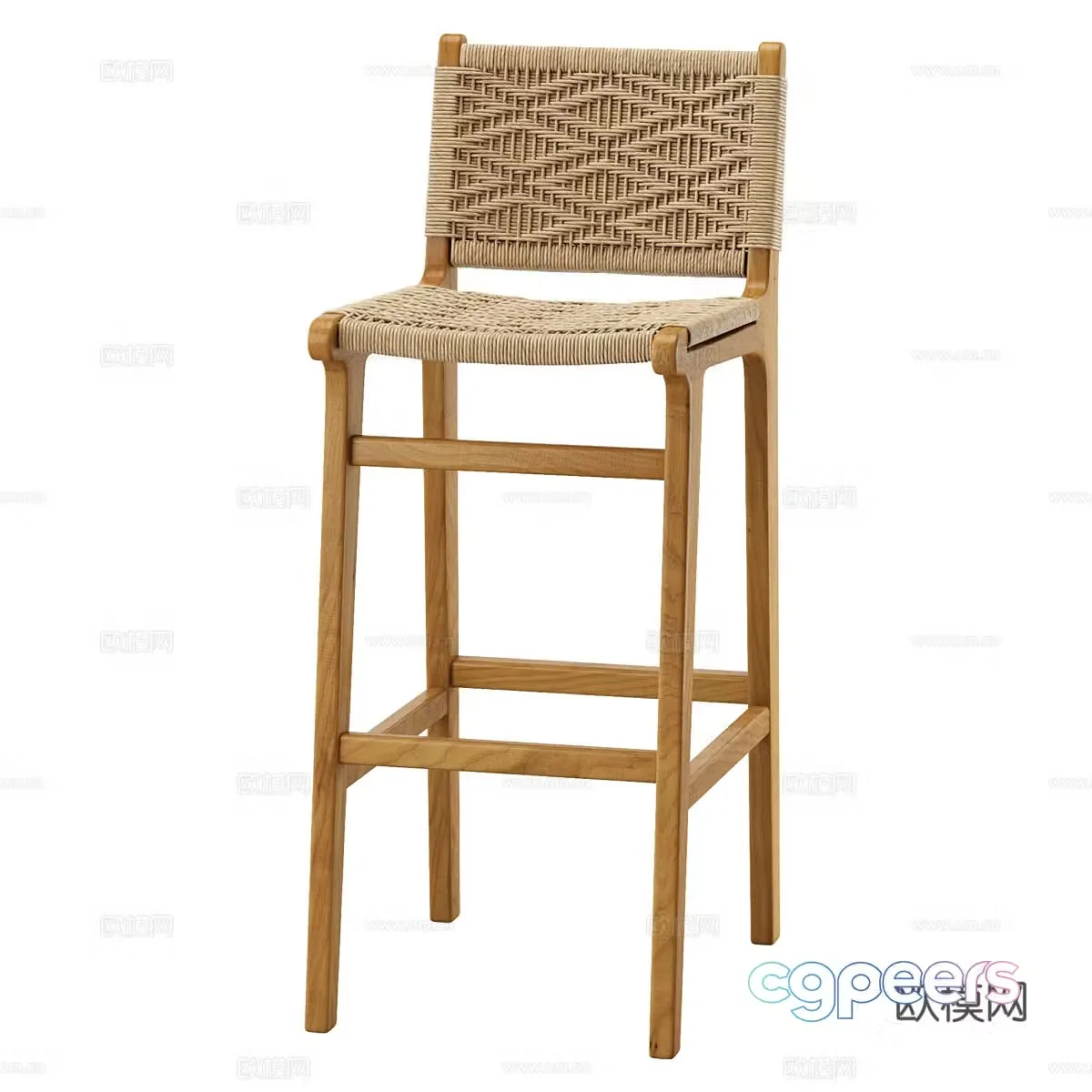 Nordic simple bar stool bar chair simple bar stool bar stool 3D model