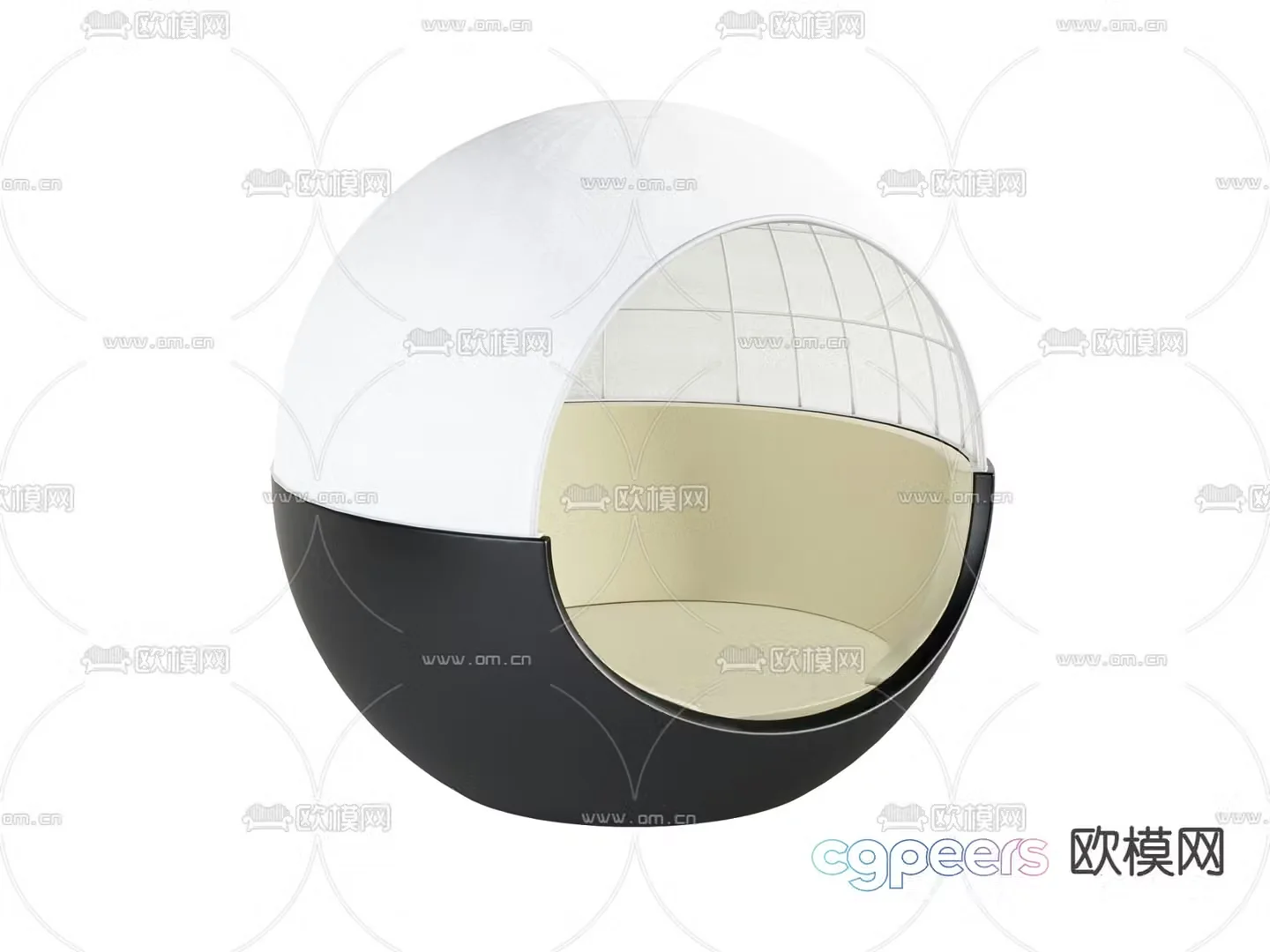 outdoor bed round bed 3d model