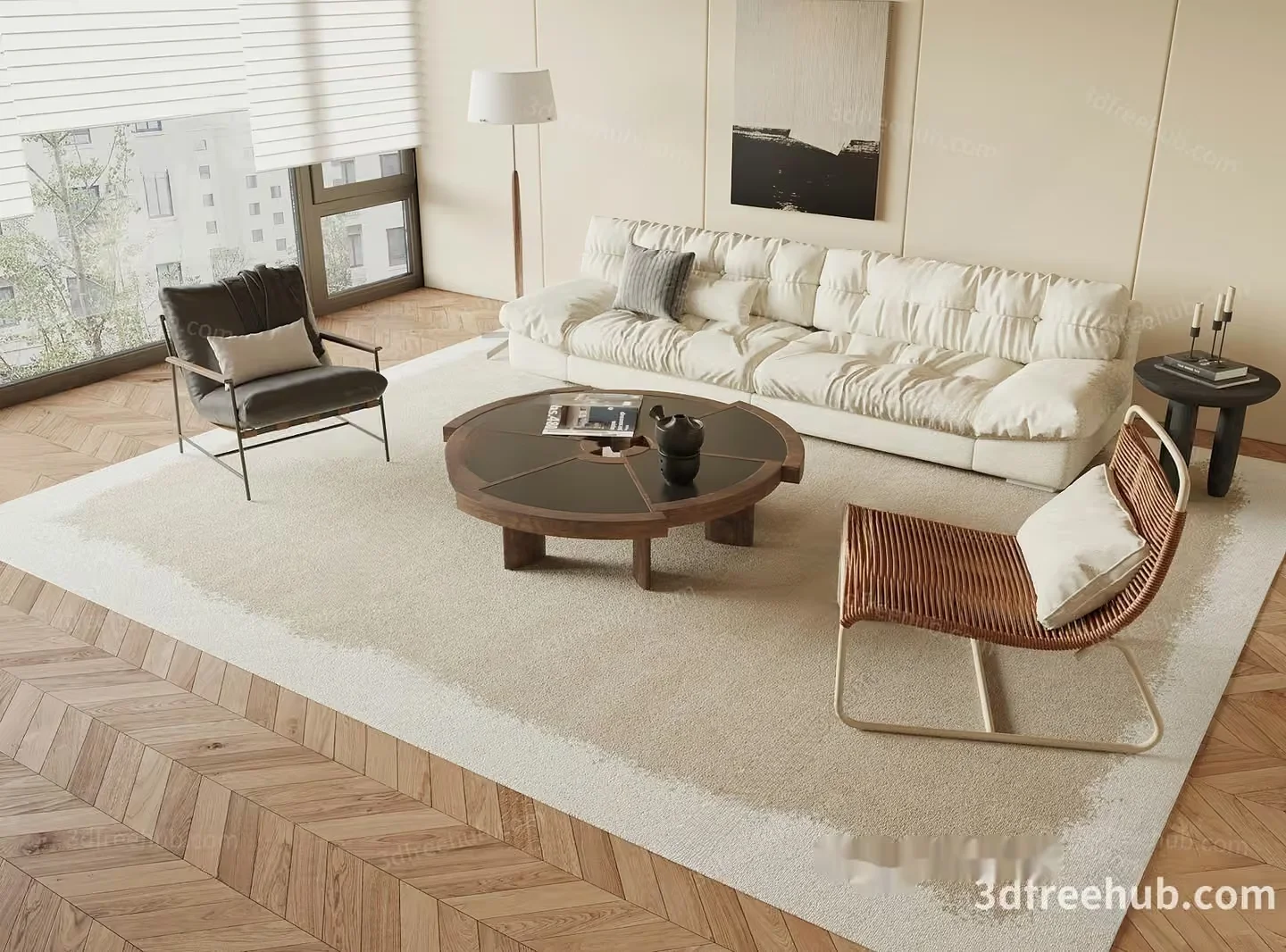 Modern Living Room 3D Model – 21612 – VRAY Render