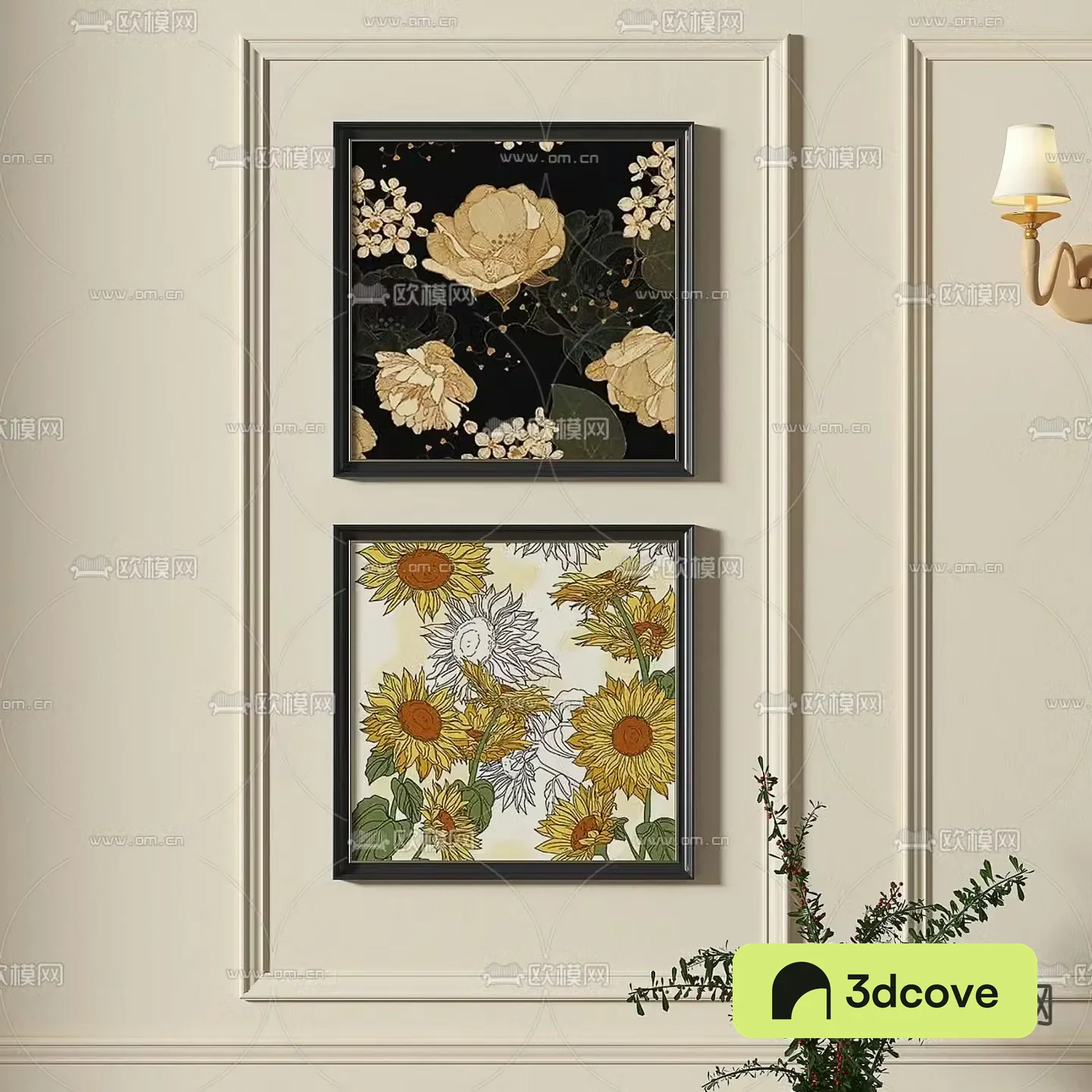 French plant painting oil painting decorative painting