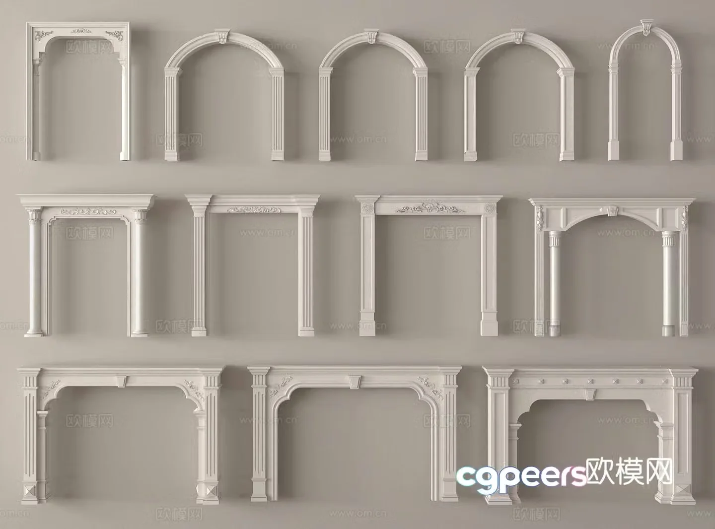European door frame window frame door window frame door window frame arch 3D model