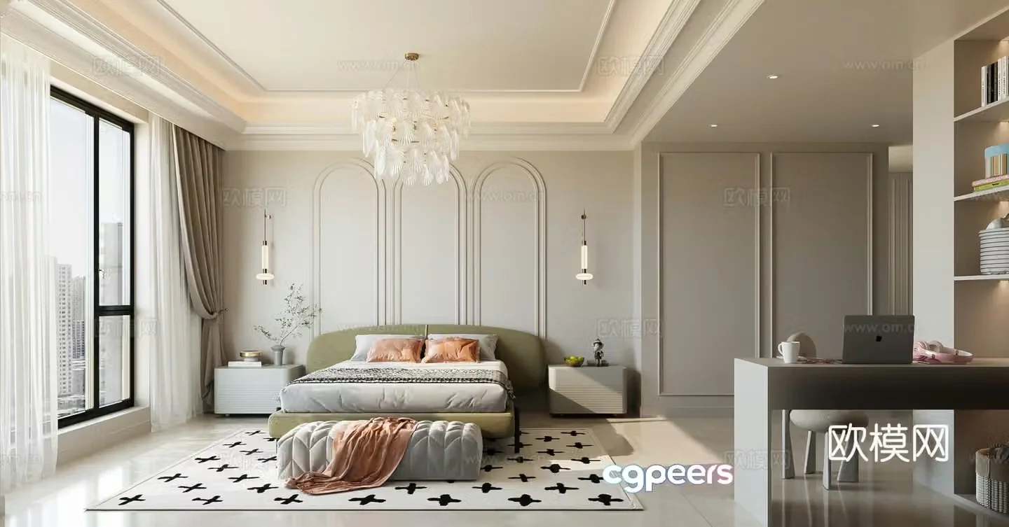 French home bedroom American home bedroom European home bedroom 3d model