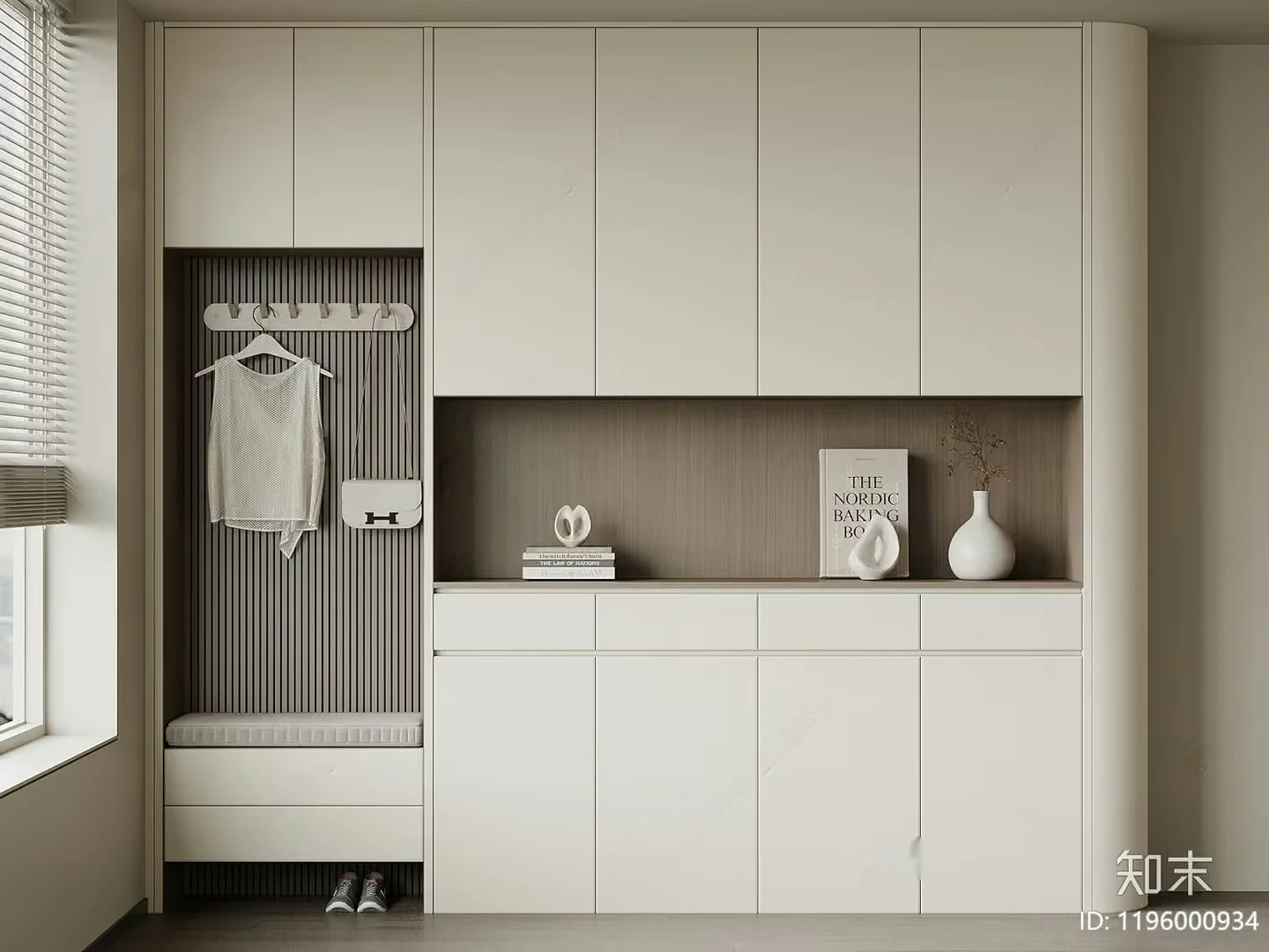 A Modern Closet With Built-In Cabinets 3D Model – 4232 – VRAY Render