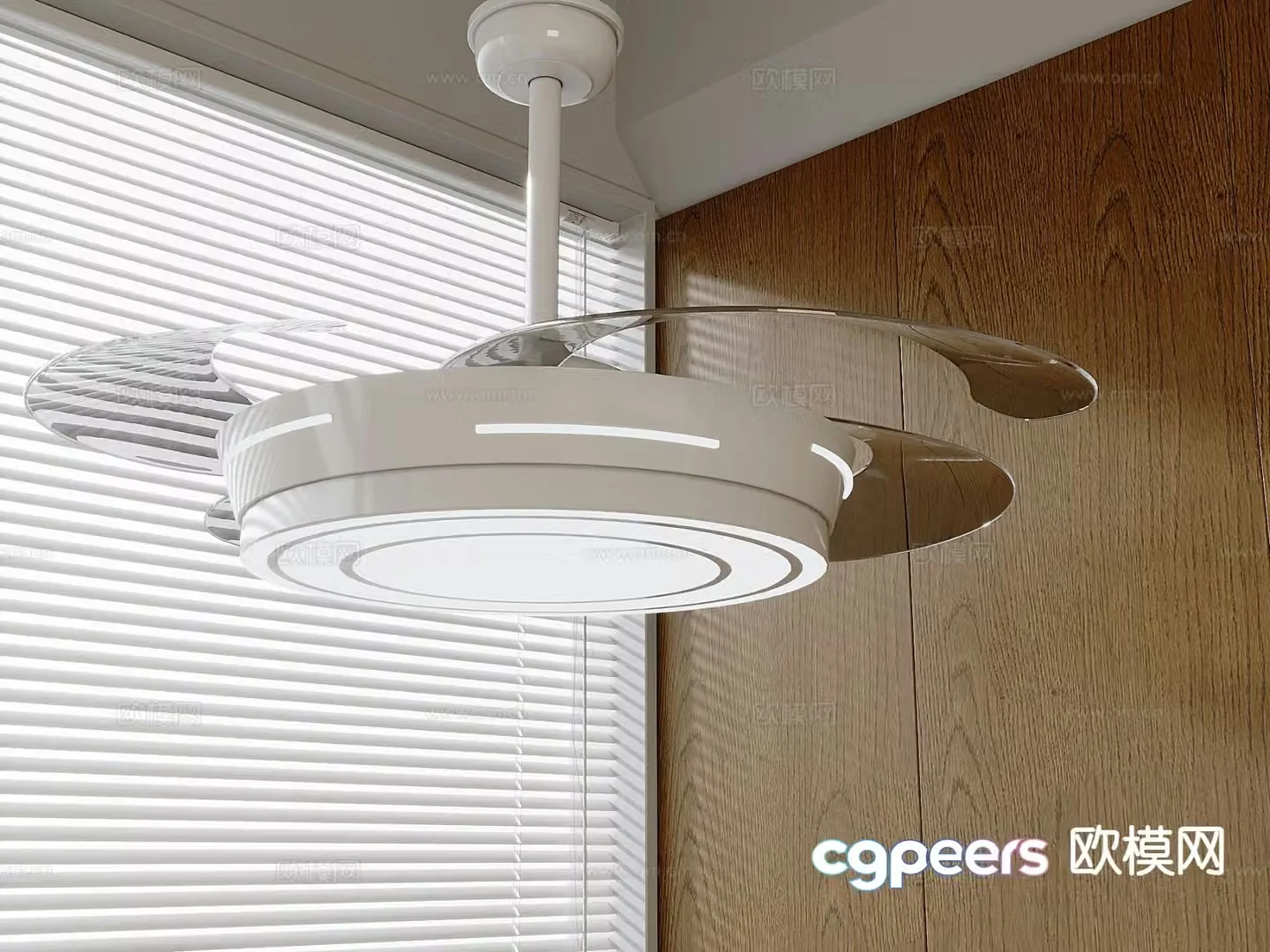 Modern chandelier fan light 3d model