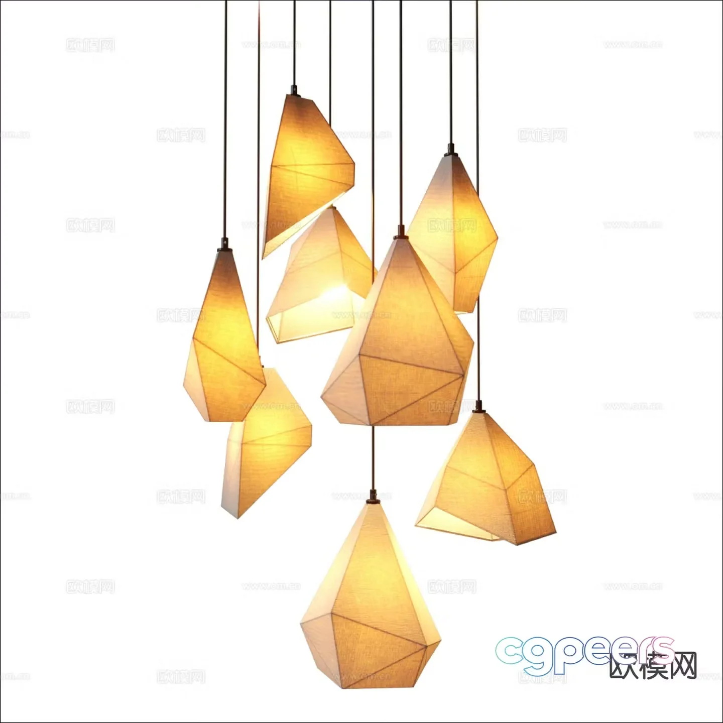 Modern interior chandelier 3d model