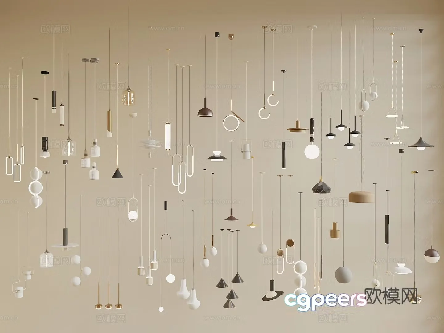 Modern small chandelier bedside chandelier 3d model