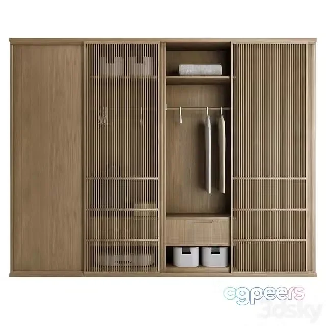 3ds Max Free – Wardrobe No.1 with clothes and decor