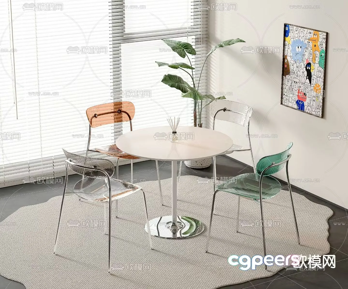 Leisure tables and chairs Negotiation tables and chairs 3d model