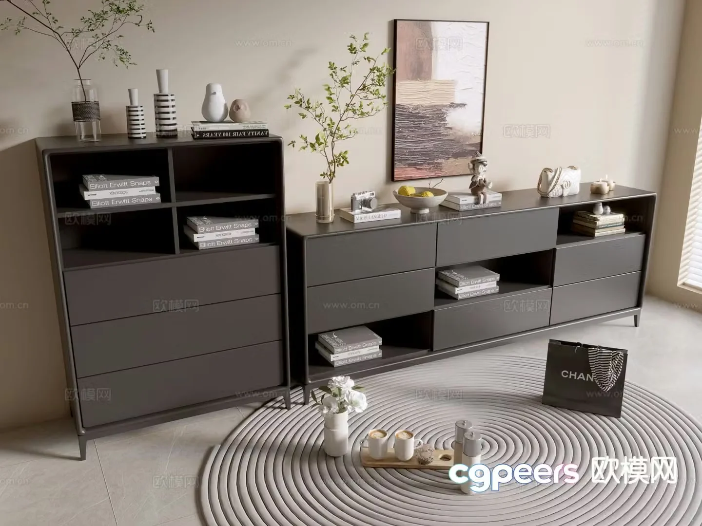Modern entryway cabinet 3d model