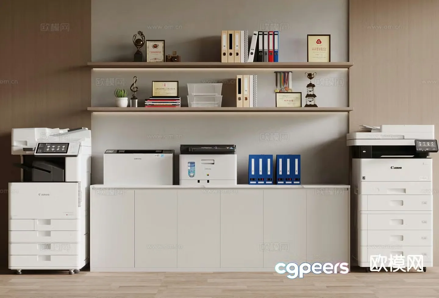 Printer file cabinet office supplies 3d model