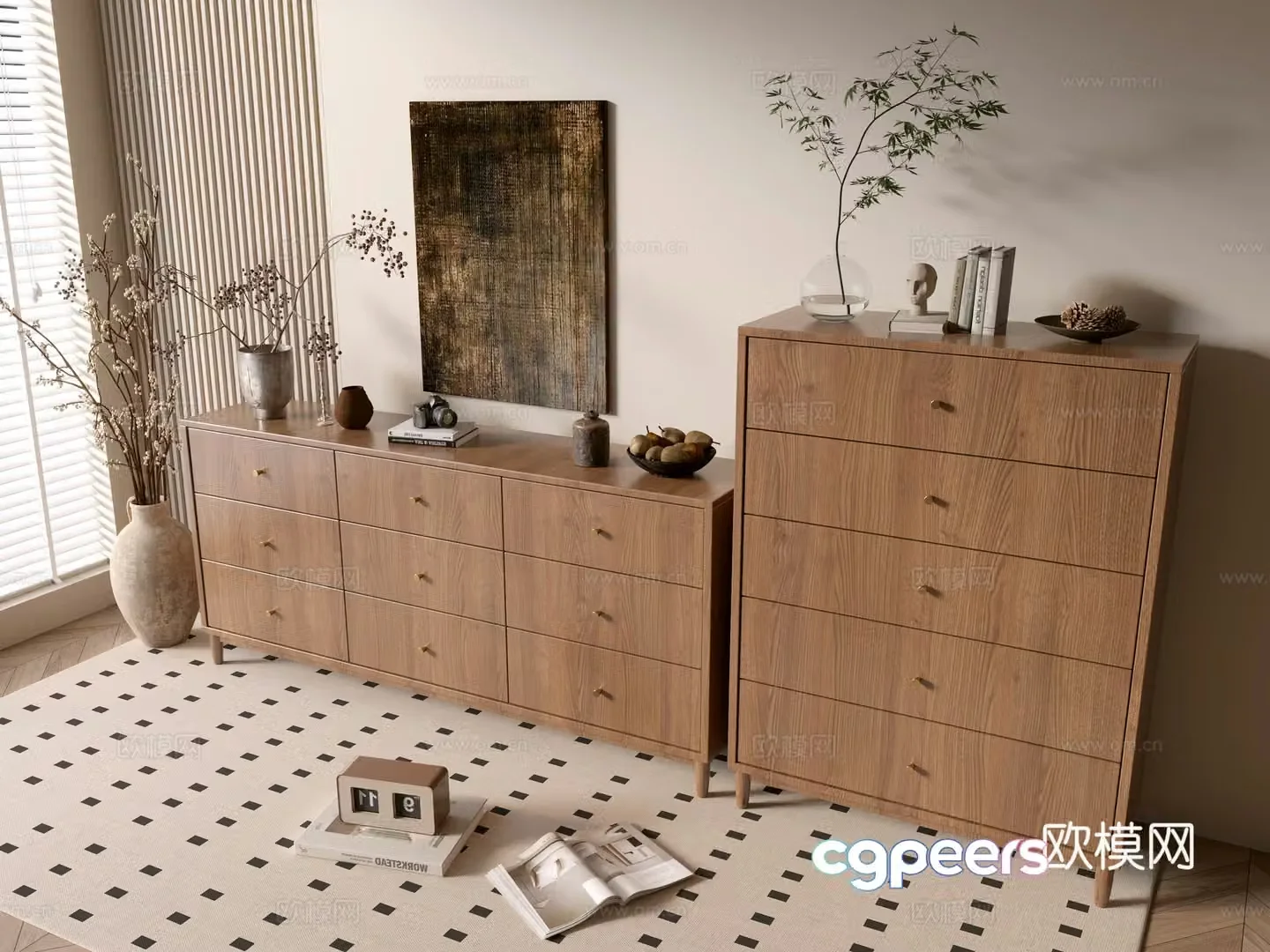 Modern wood grain cabinet minimalist wind cabinet whole cabinet sideboard cabinet balcony cabinet storage cabinet 3d model