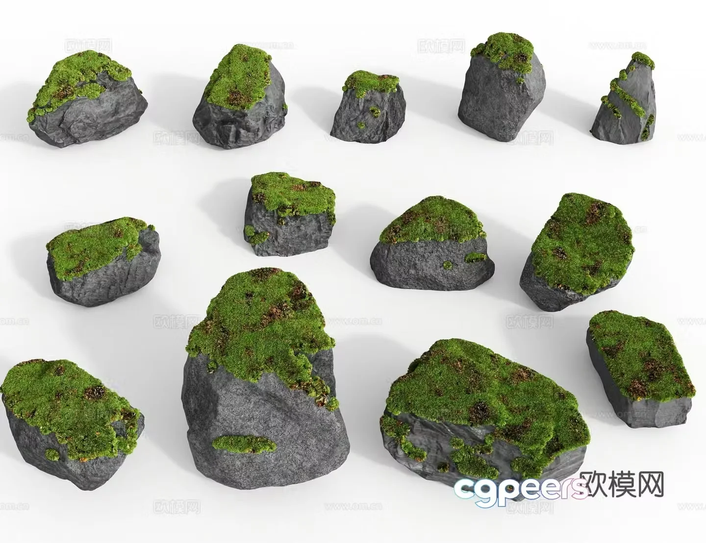 Moss Landscape Stone 3D Model
