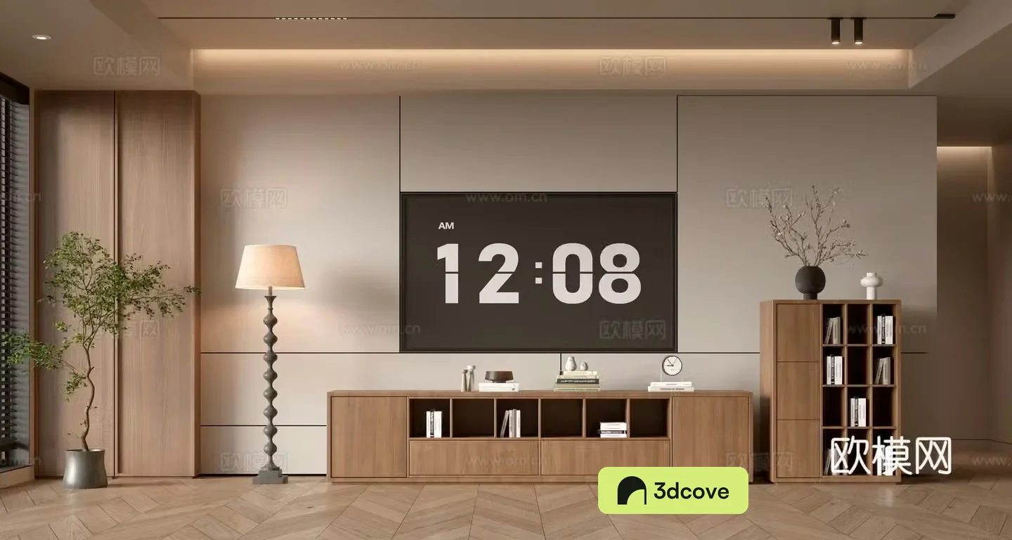 Wasabi TV background wall 3d model