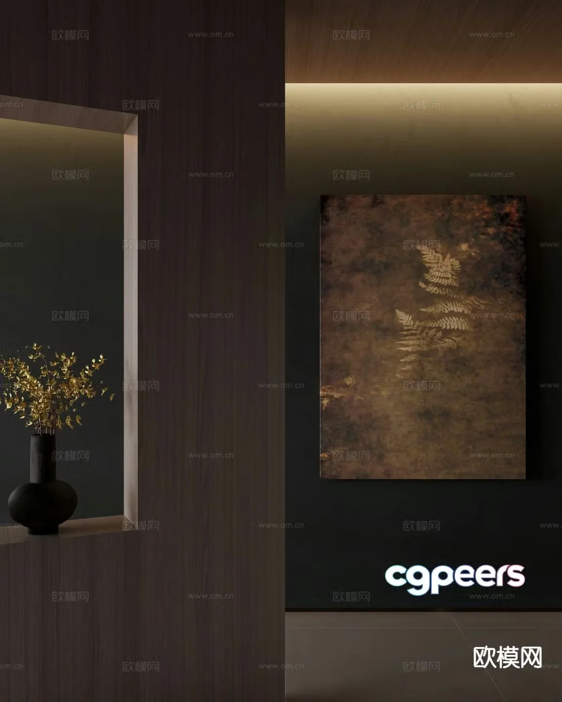 Wabi-sabi art hanging painting decorative painting 3D model