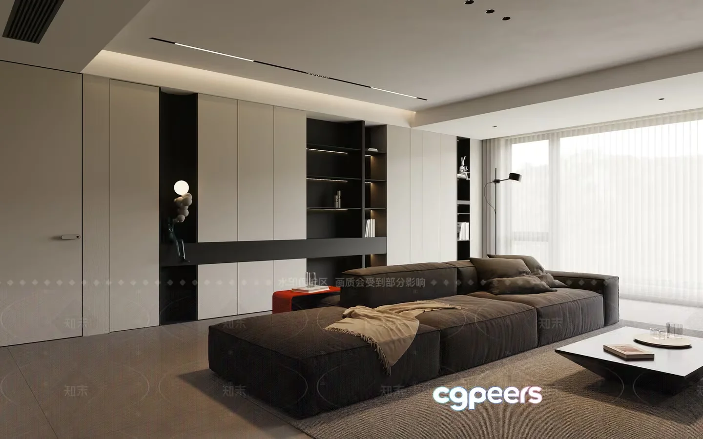 Modern Living Room 3D Model – 4394 – VRAY Render