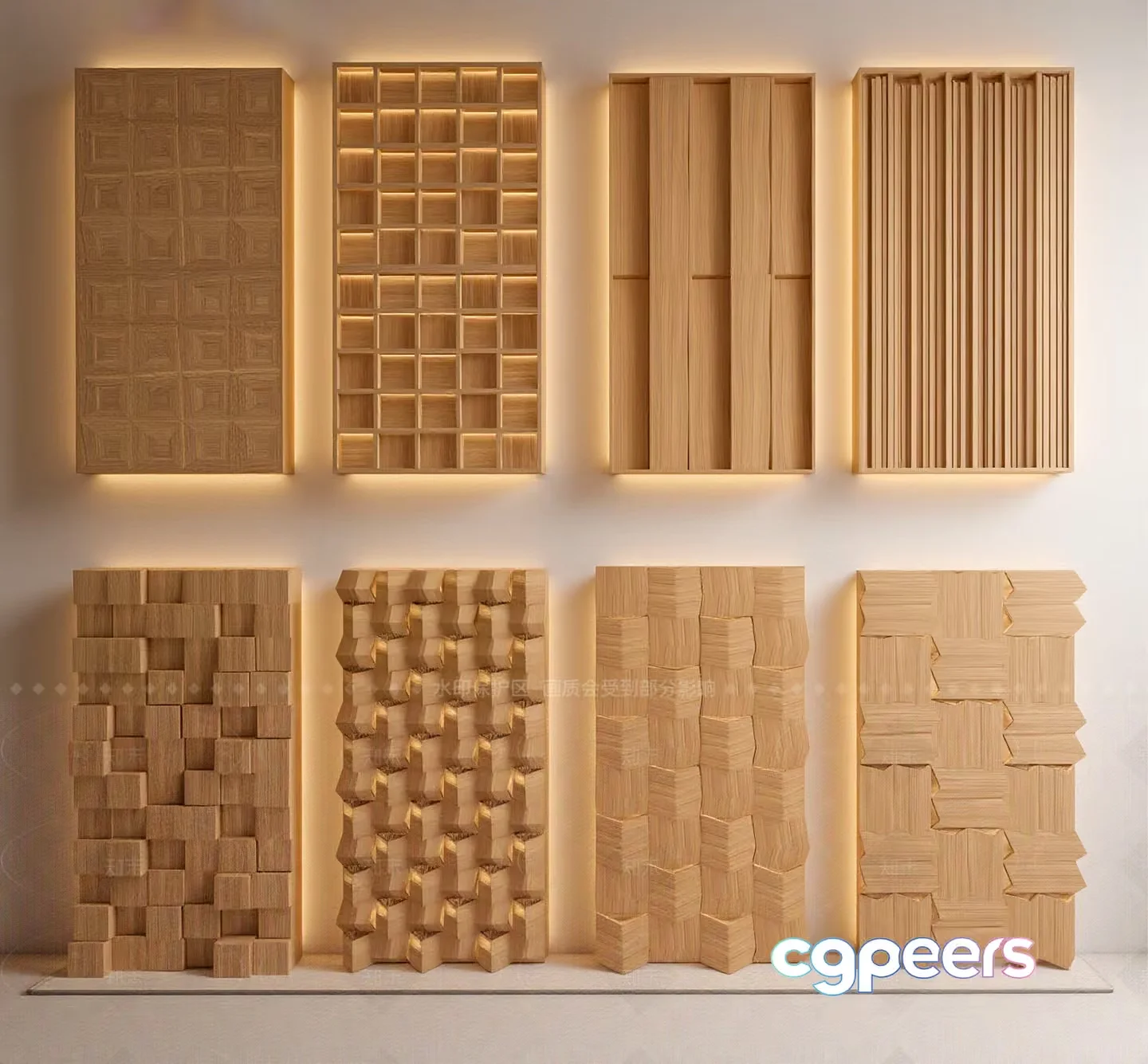 Wooden Wall Decorations 3D Model – 21884 – VRAY Render