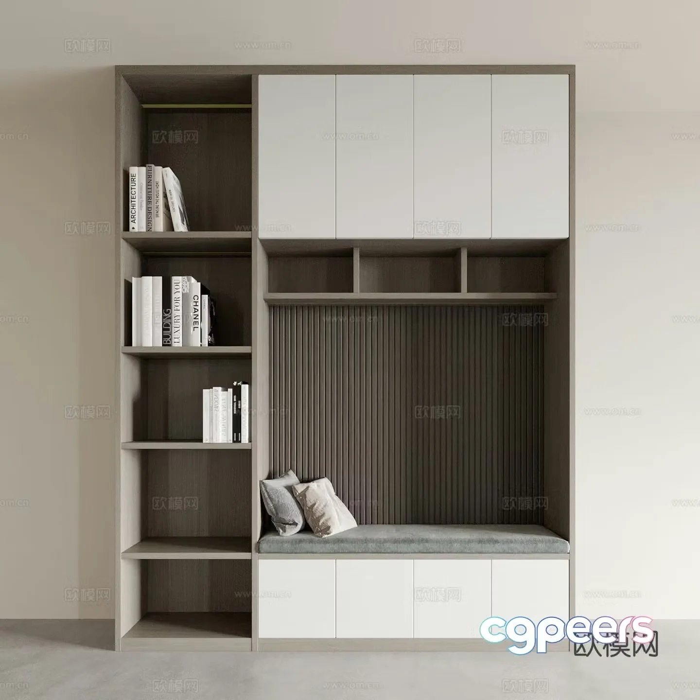 Modern shoe cabinet shoe changing stool 3d model
