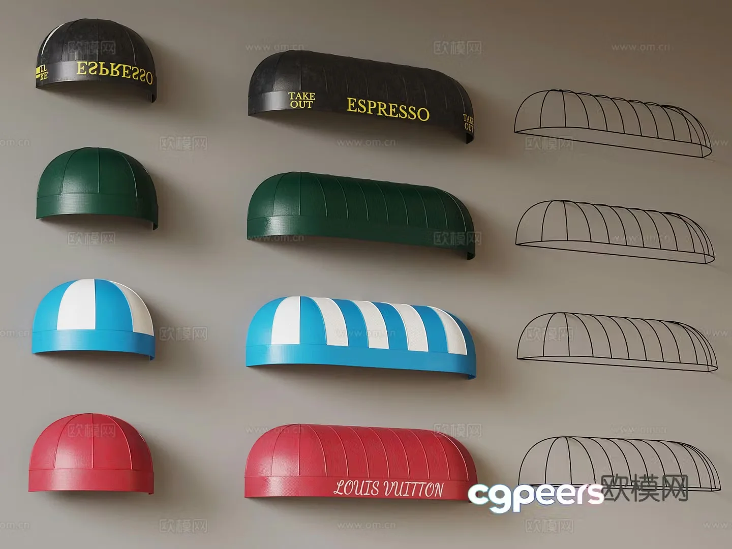 Awning awning raining billboard 3D model
