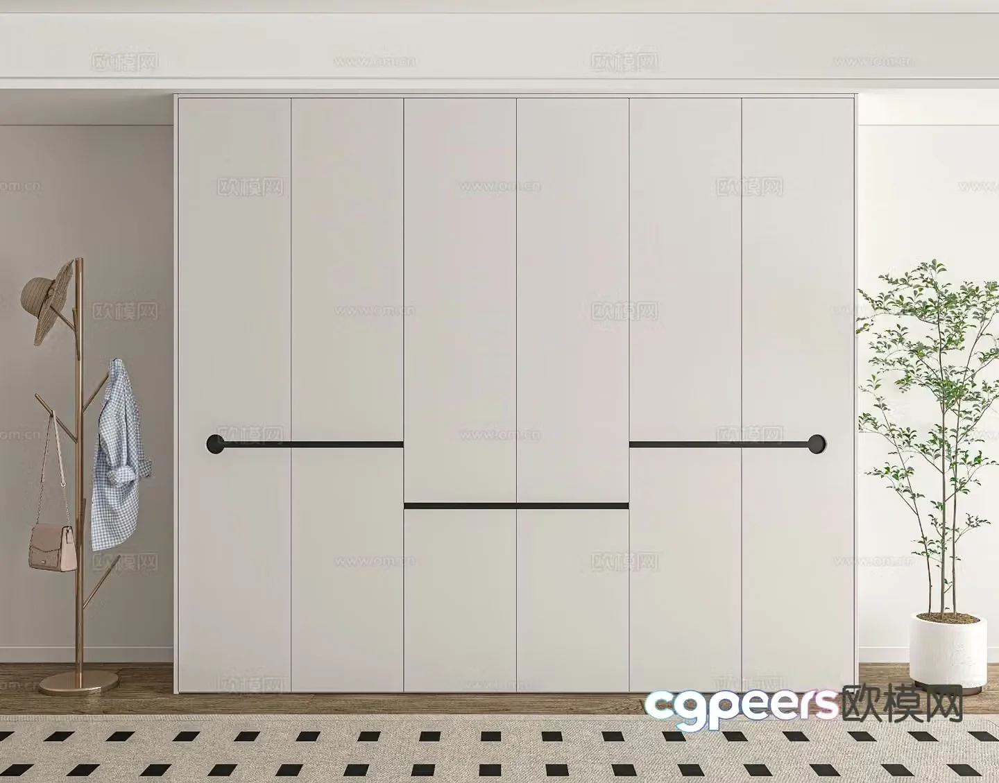 Modern minimalist wardrobe 3d model