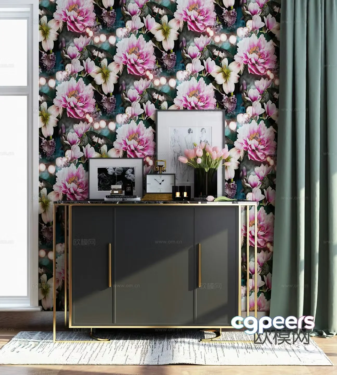 Modern entryway cabinet 3d model