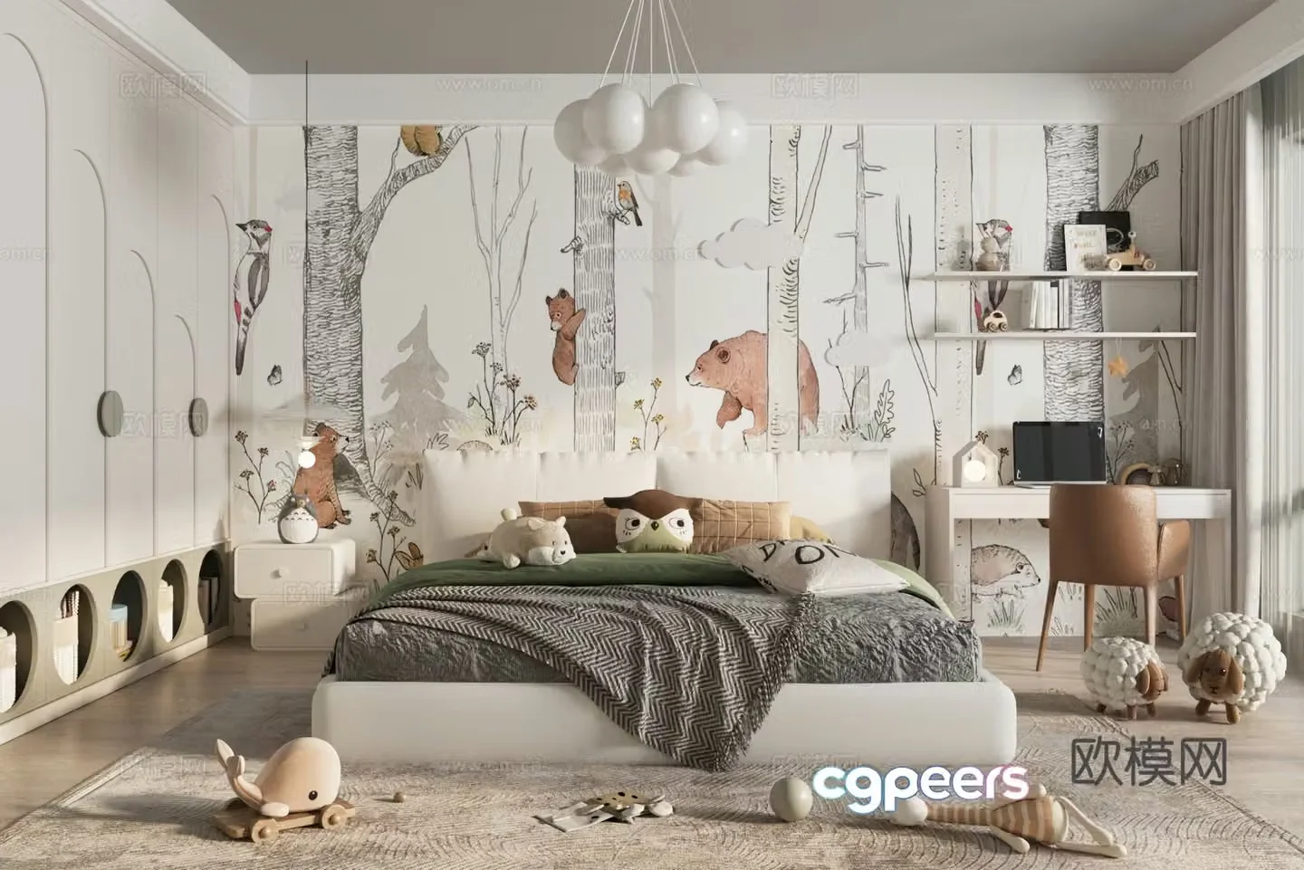 Modern universal children’s room 3D model