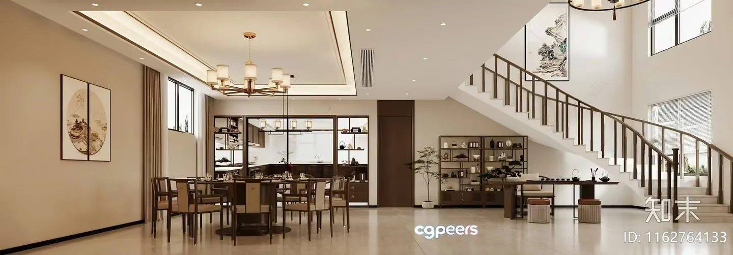 Modern Dining Room 3D Model – 124 – VRAY Render