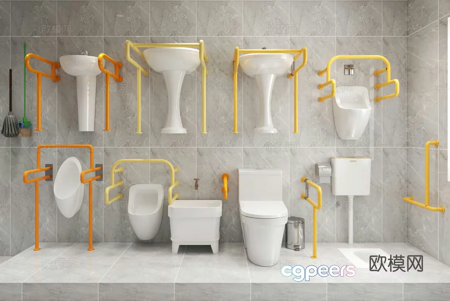 Accessible bathroom 3d model
