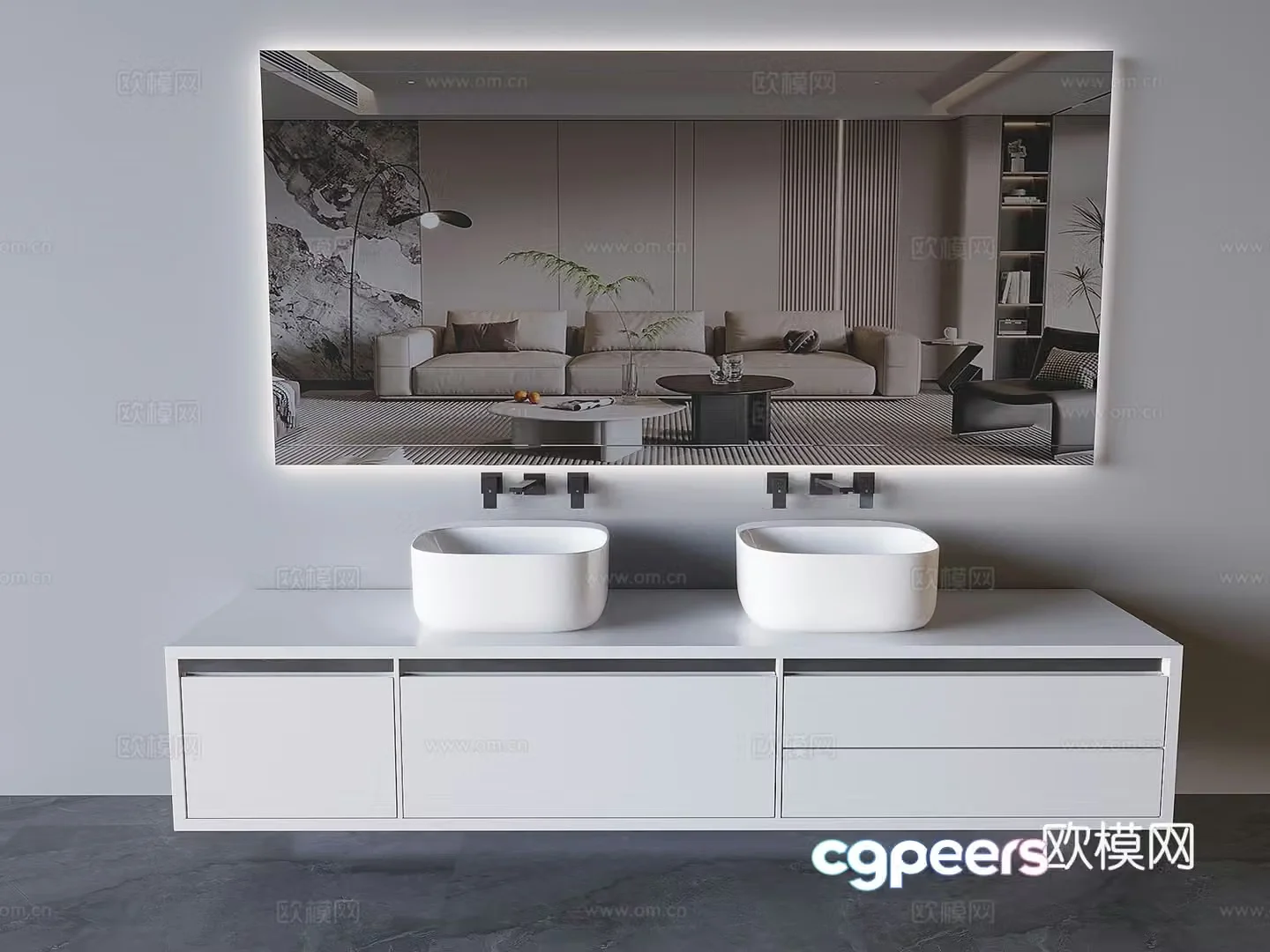 Double -basis handwash hanging hand -to -hand toilet basin basin 3D model