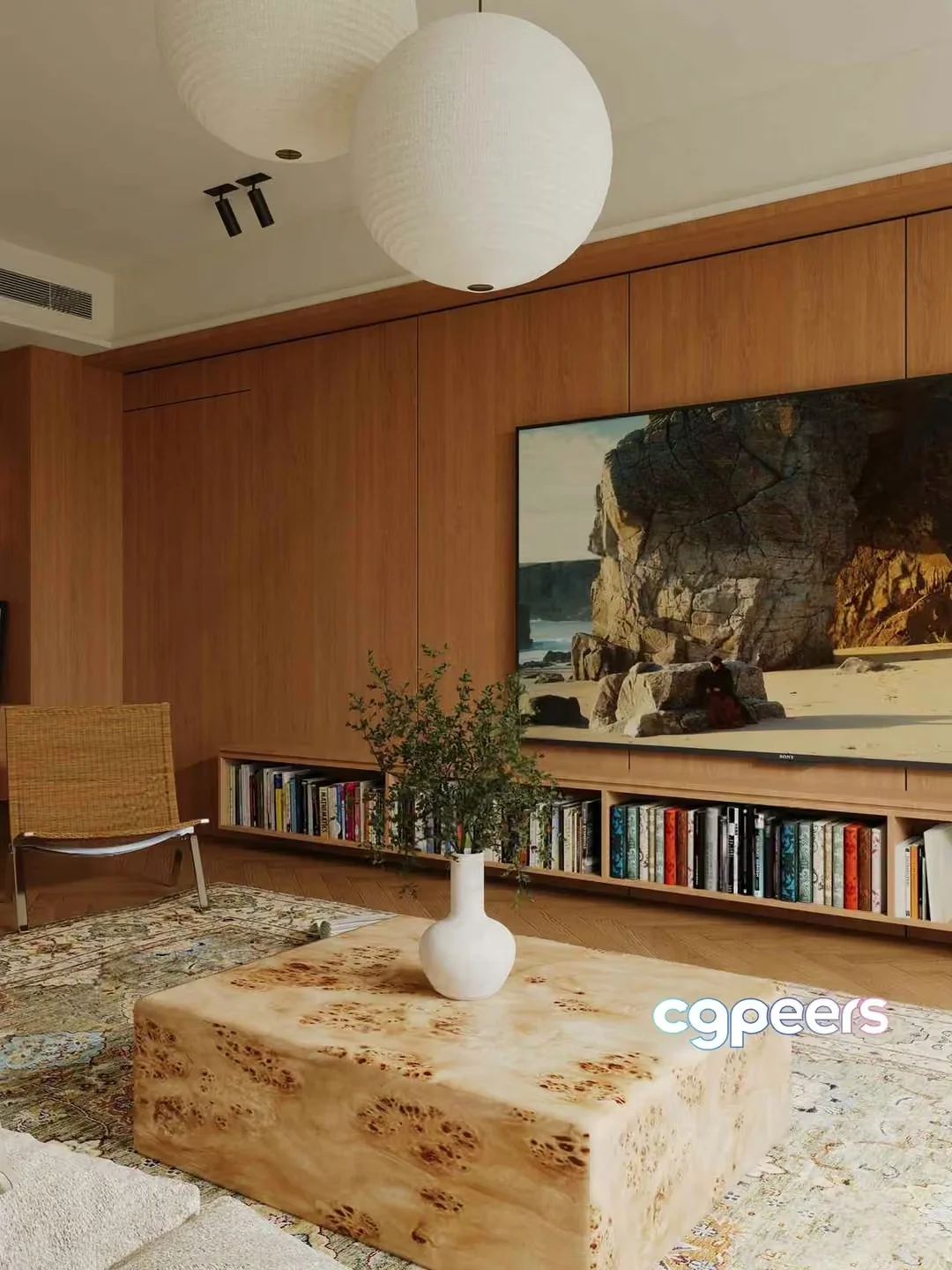 Modern Living Room 3D Model – 18767 – VRAY Render