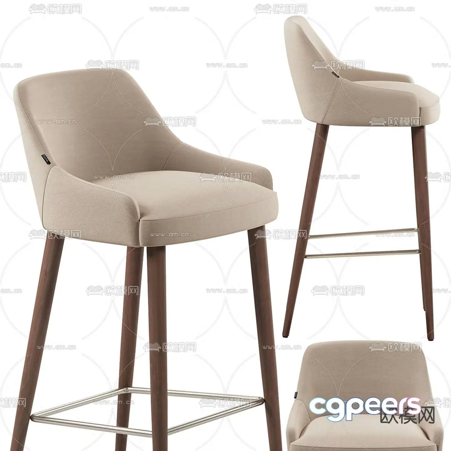 Luxdeco Torre Adima modern bar stool bar stool high stool 3d model
