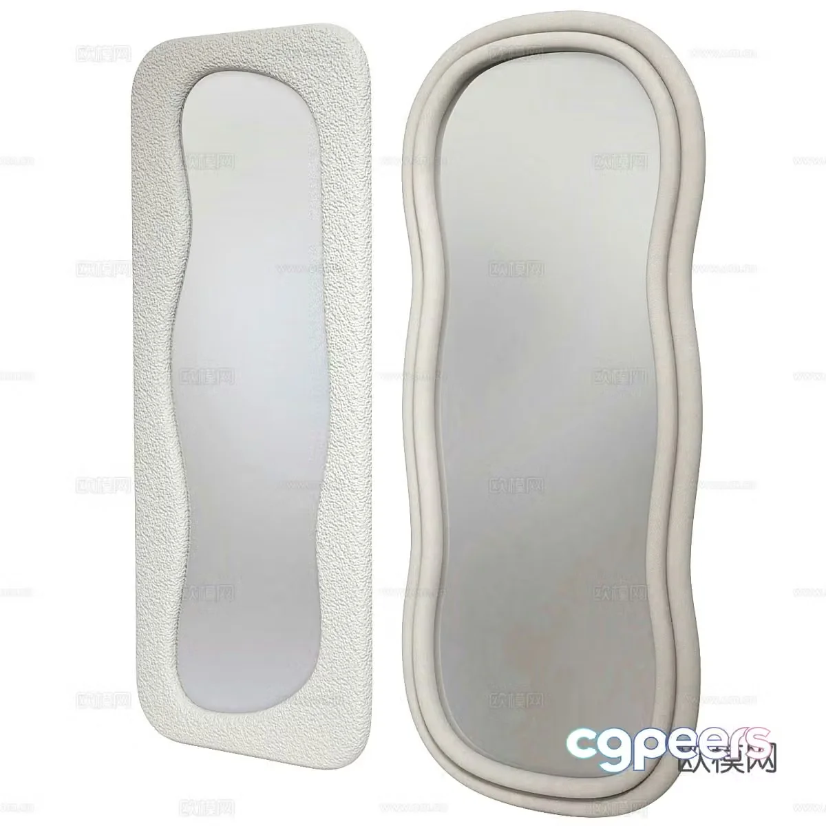 Modern cream style decorative mirror 3d model