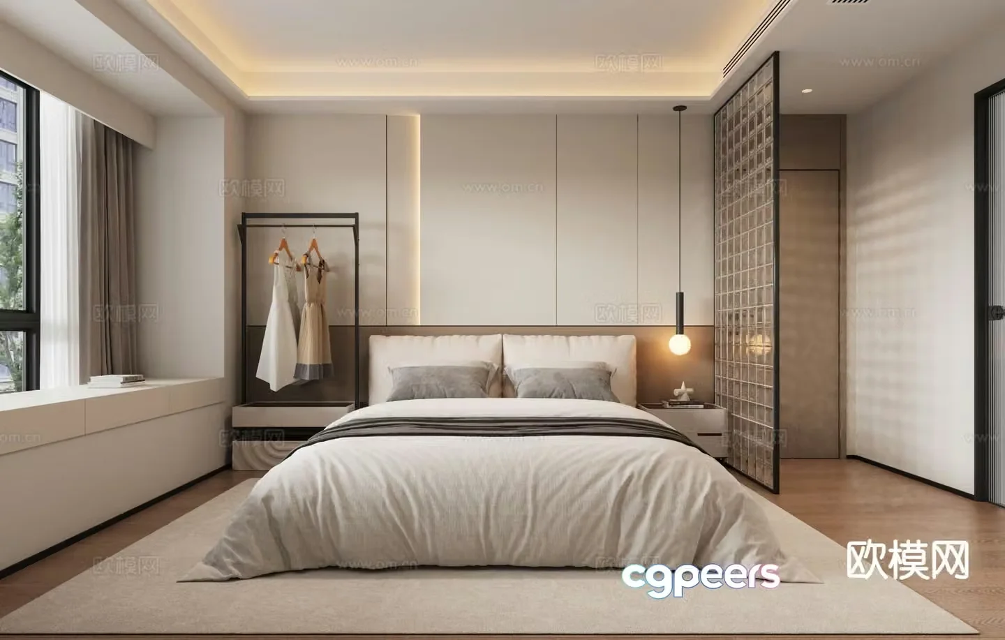 Modern bedroom master bedroom 3d model