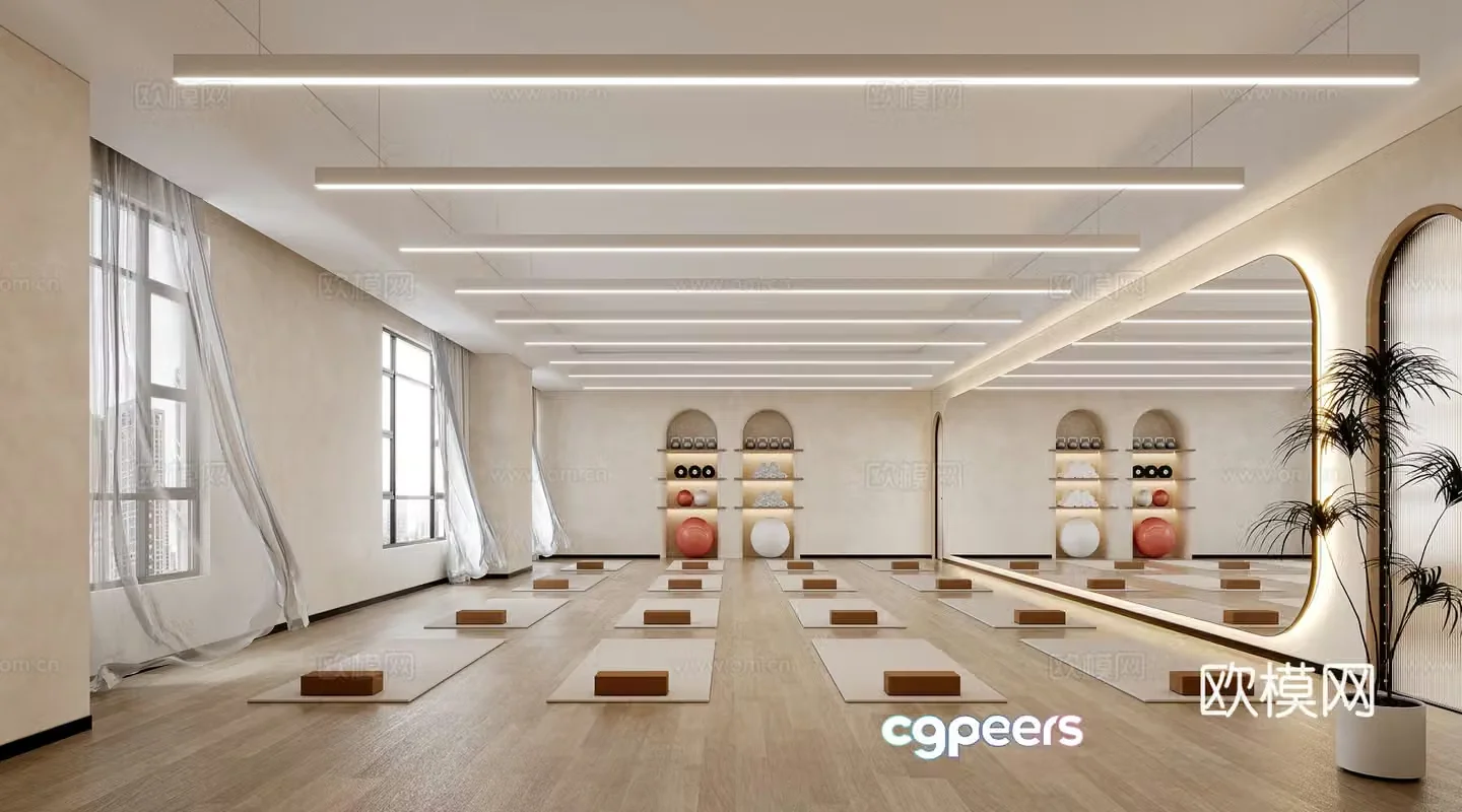 Wabi-sabi yoga studio dance studio 3d model
