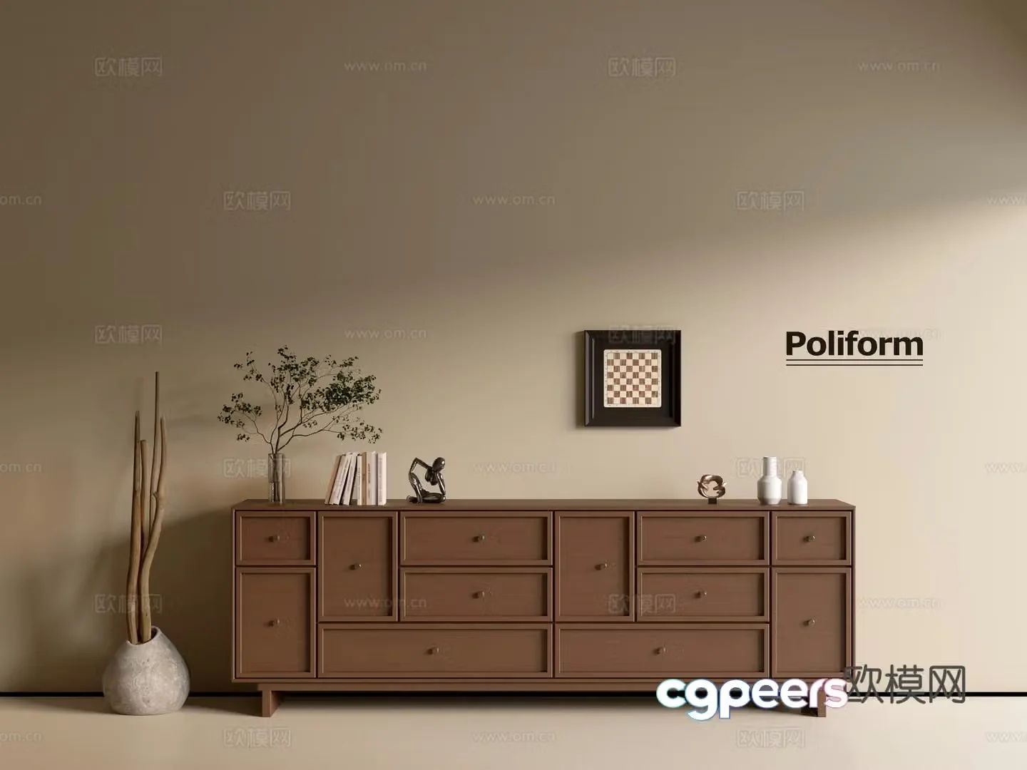 Modern wood grain cabinet ins wind minimalist wind cabinet whole cabinet sideboard balcony cabinet storage 3D model