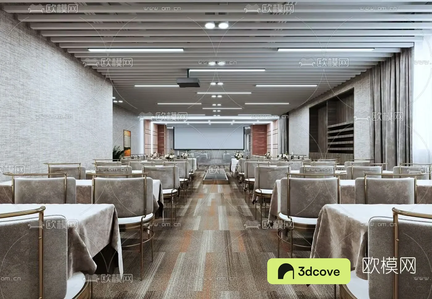 Modern light luxury hotel banquet hall