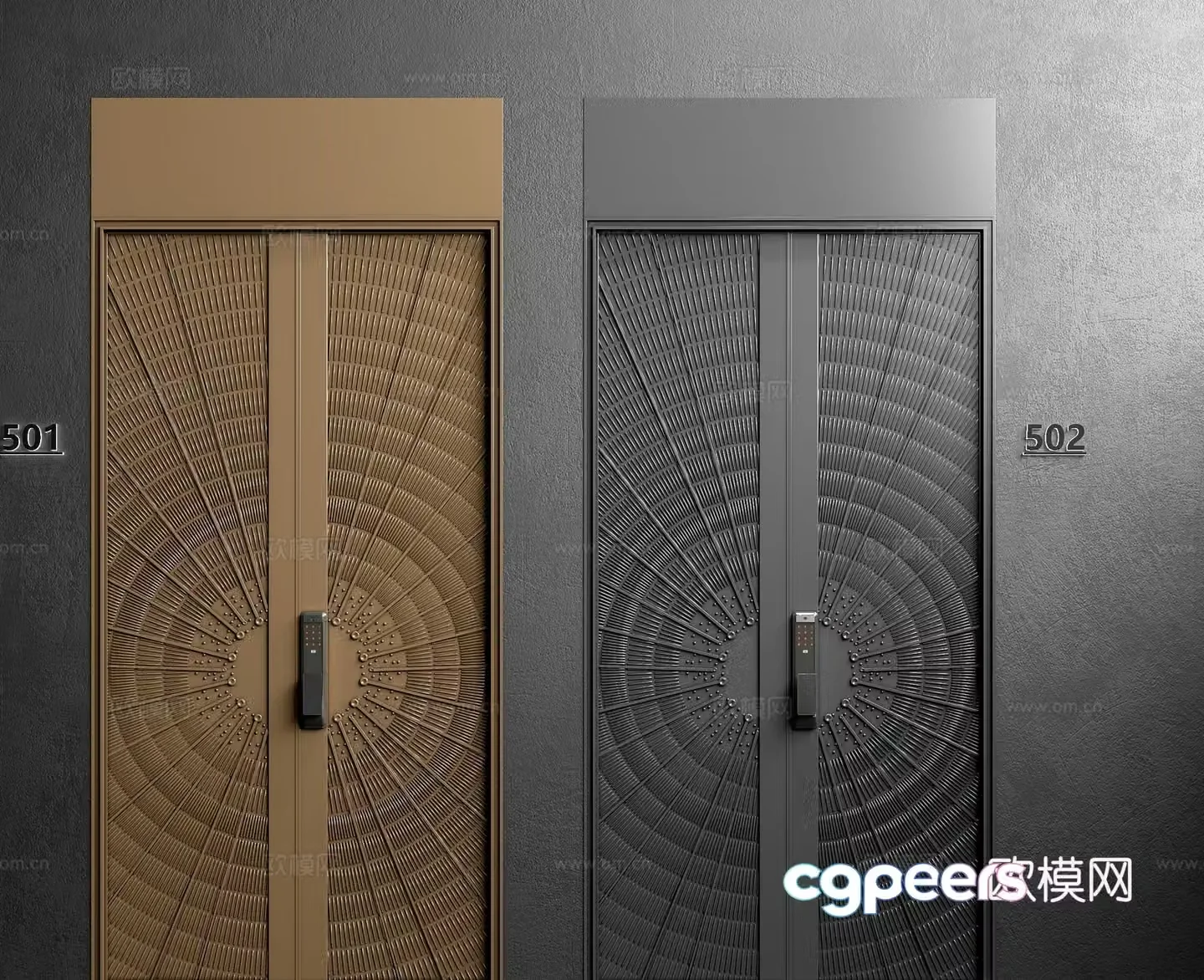 Entrance door single door swing door password door 3d model