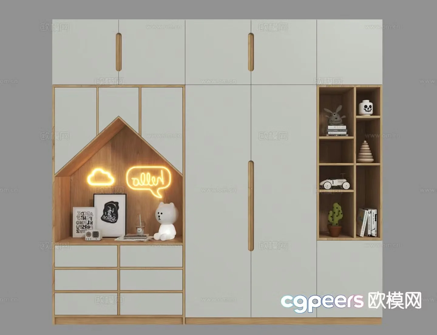 Modern children’s cabinet wardrobe 3d model