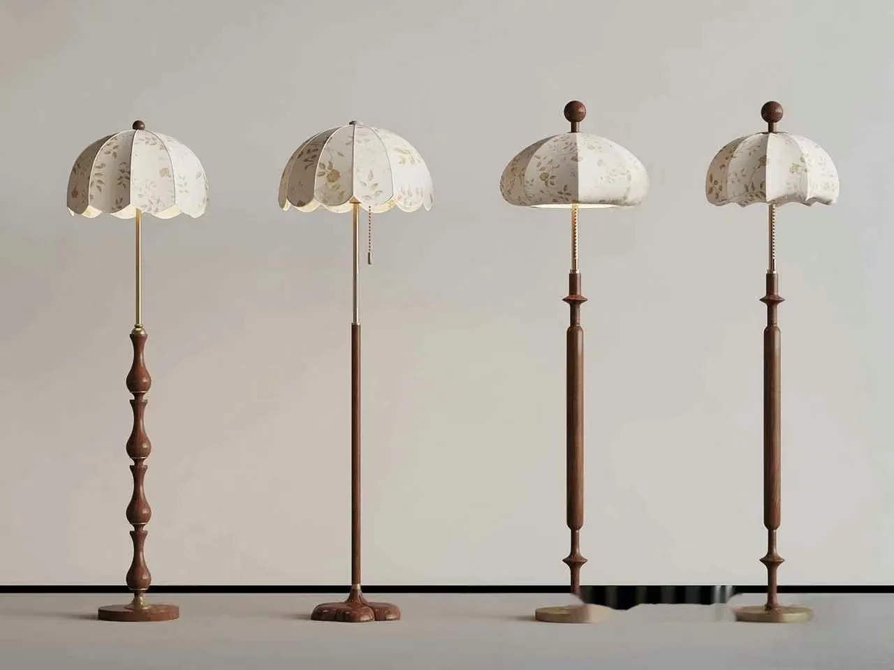 Four Floor Lamps 3D Model – 11431 – VRAY Render