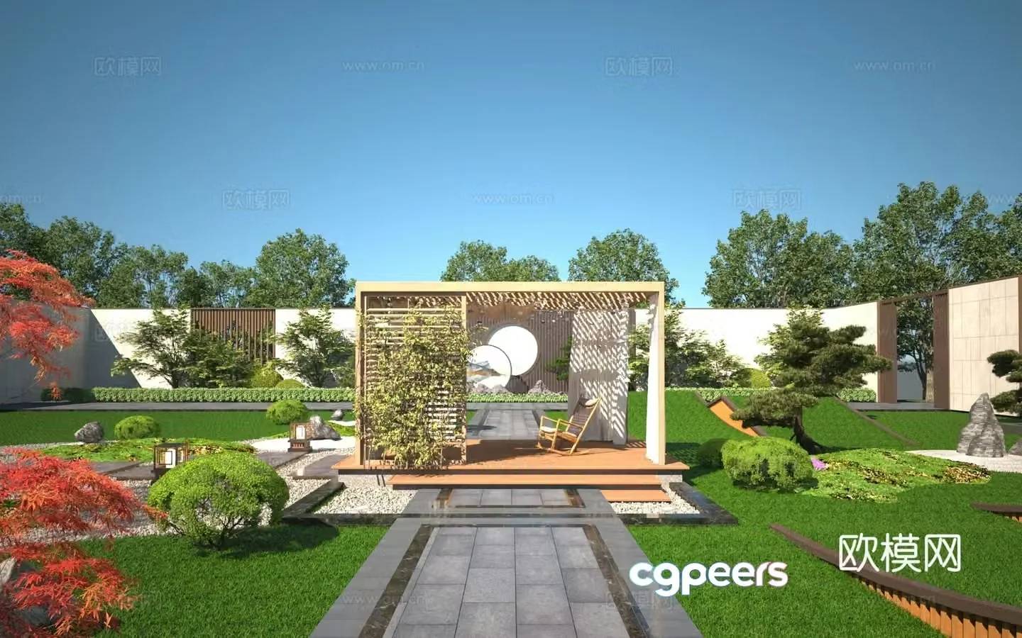 New Chinese style courtyard 3D model