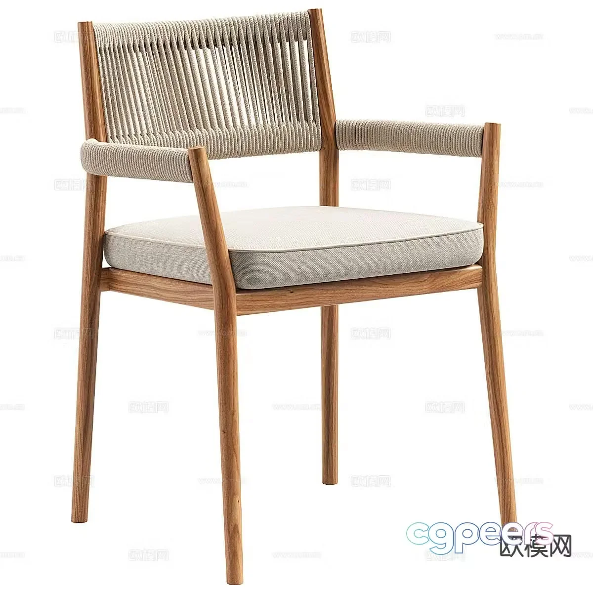 Nordic chair dining chair 3d model