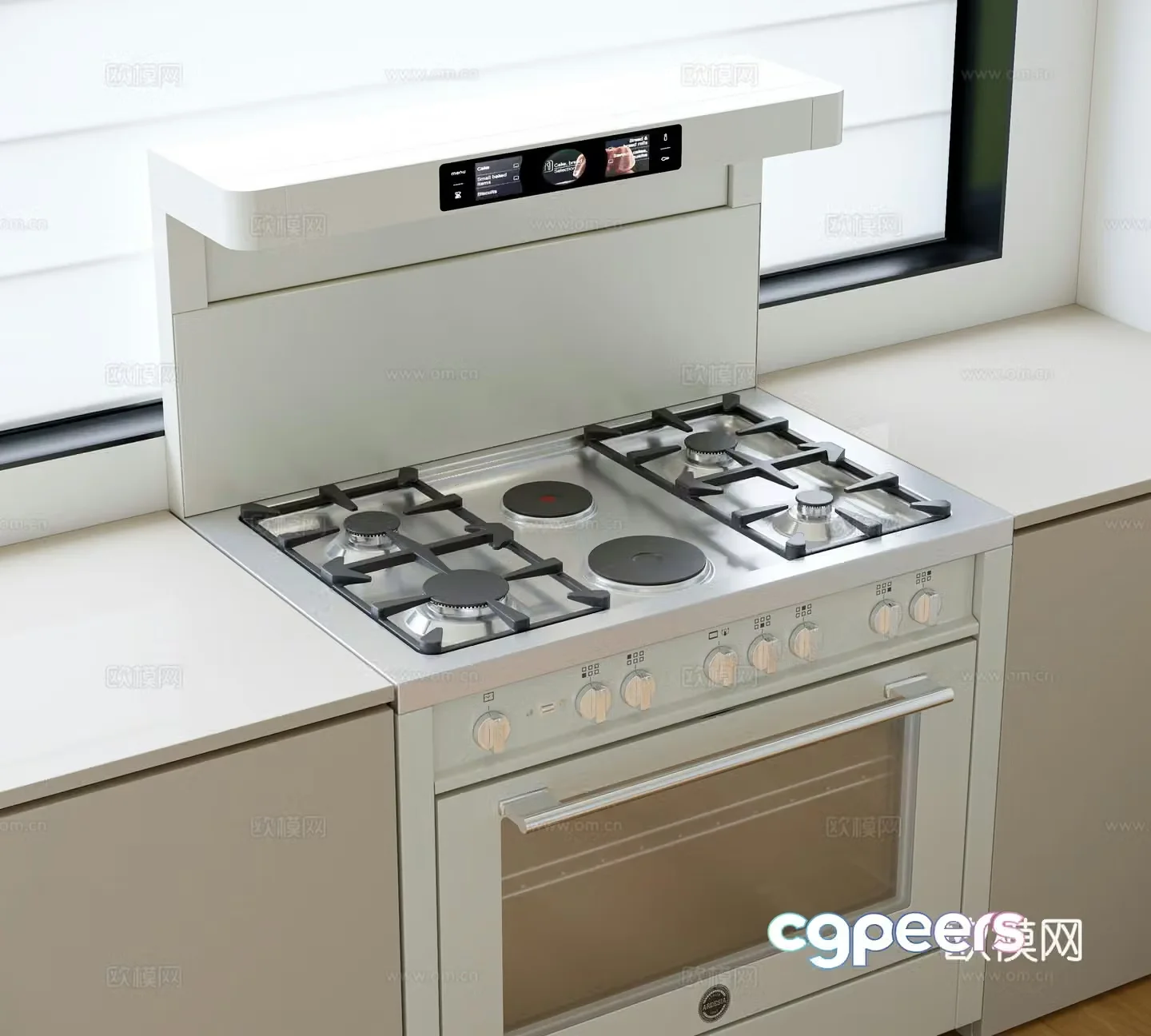 Modern gas stove 3D model