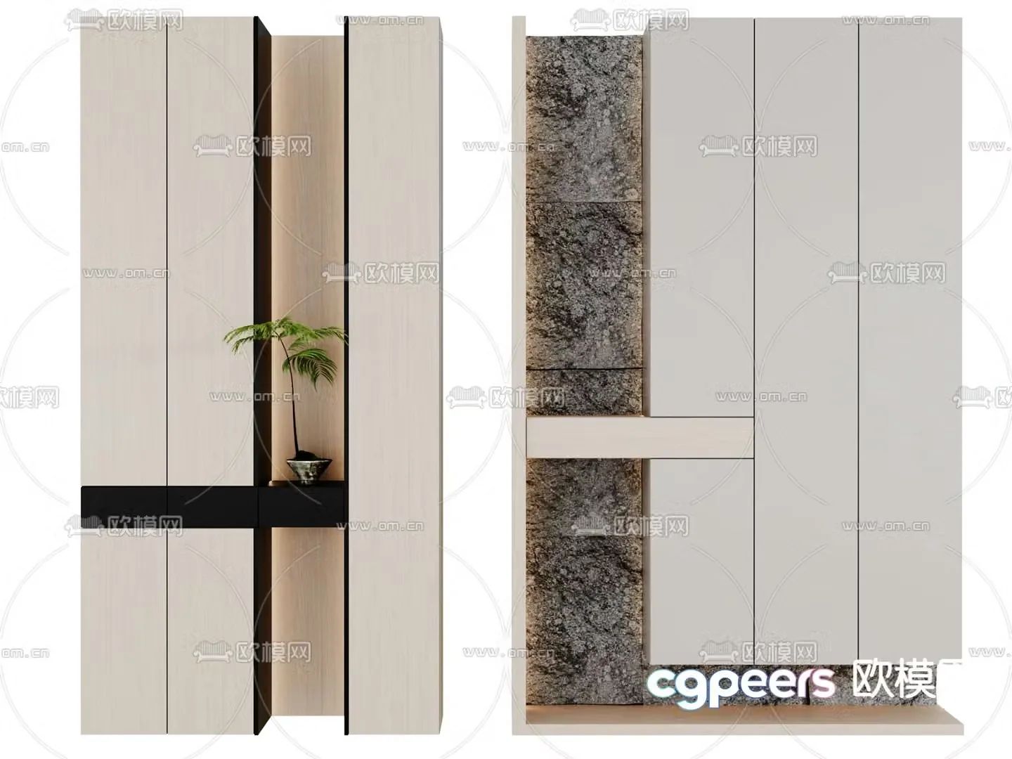 3D model of the entrance shoe cabinet