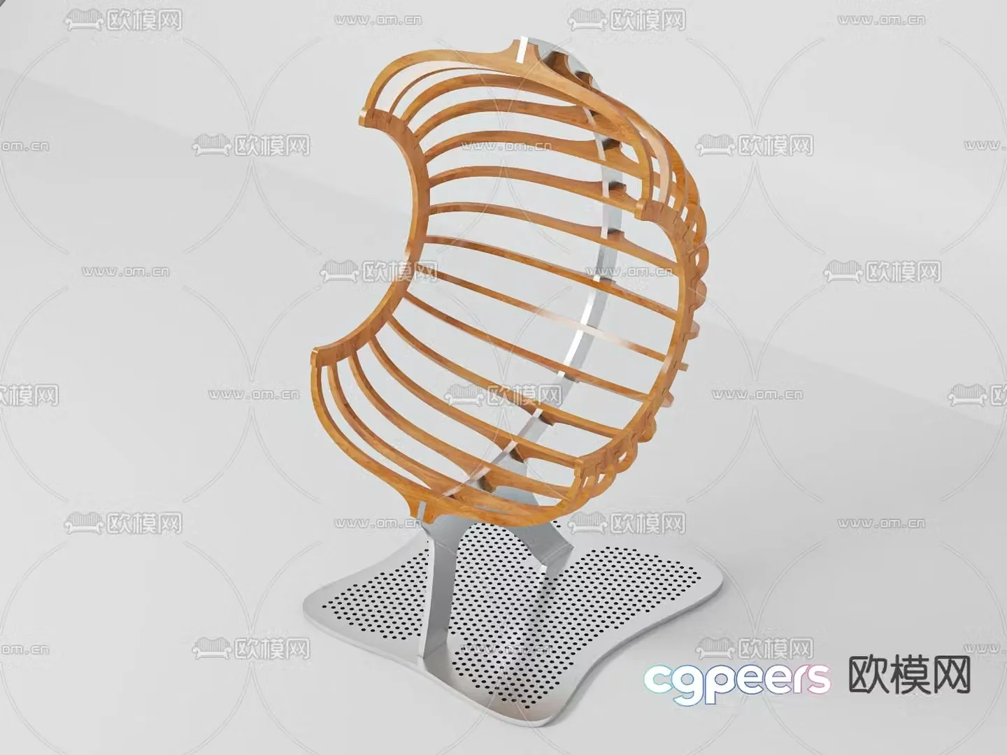 Nordic outdoor chair eggshell chair leisure chair 3d model