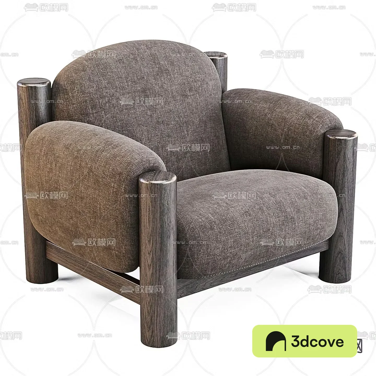 poliform modern brown lounge chair