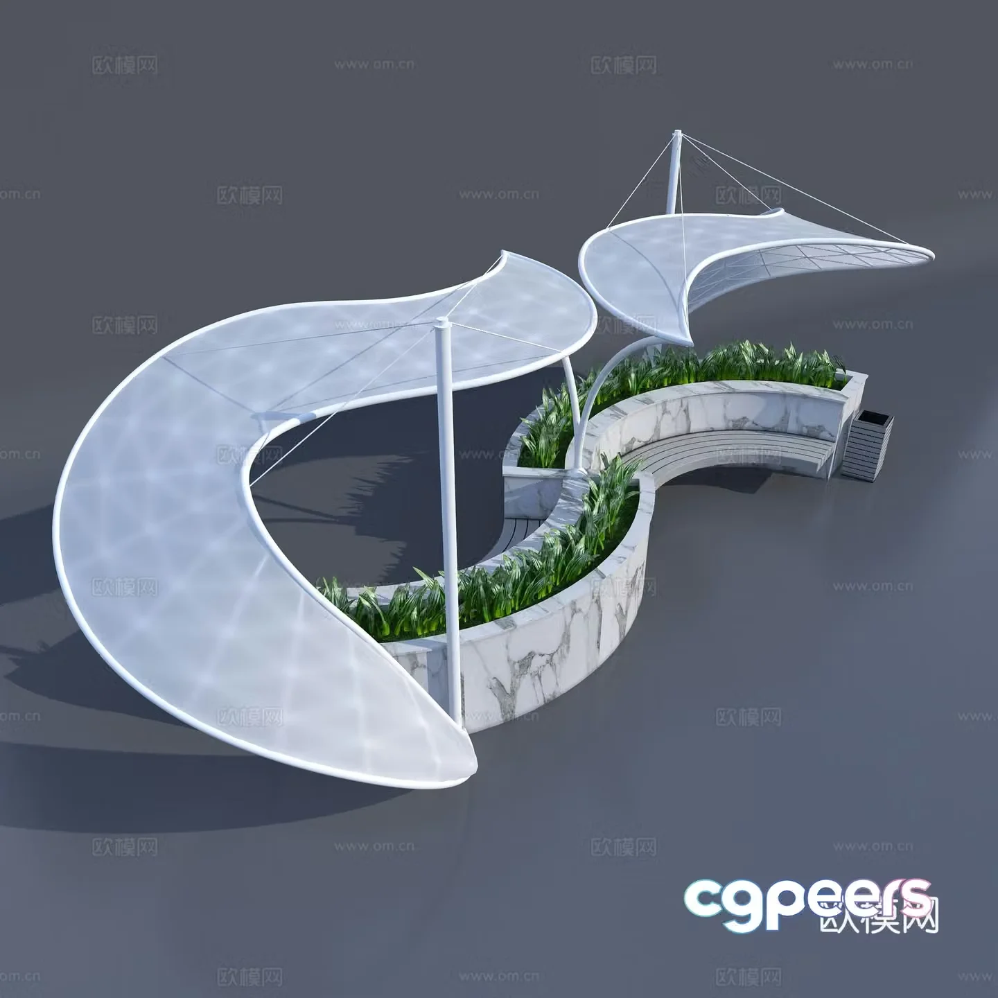 Awning decorative pavilion special-shaped pavilion 3D model