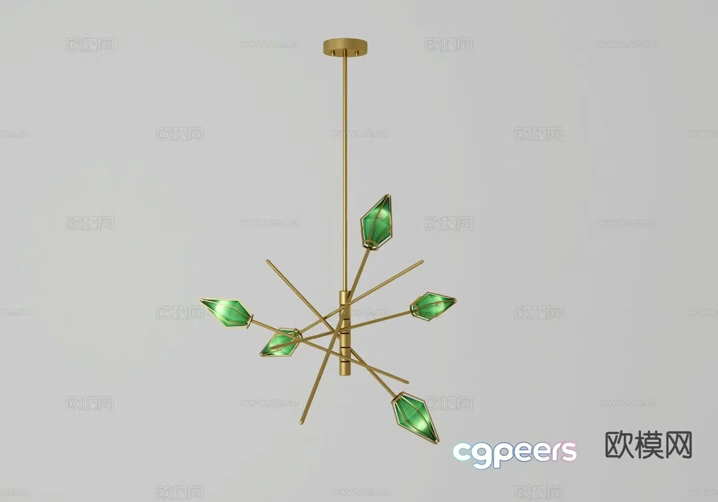 Nordic Emerald metal chandelier 3d model