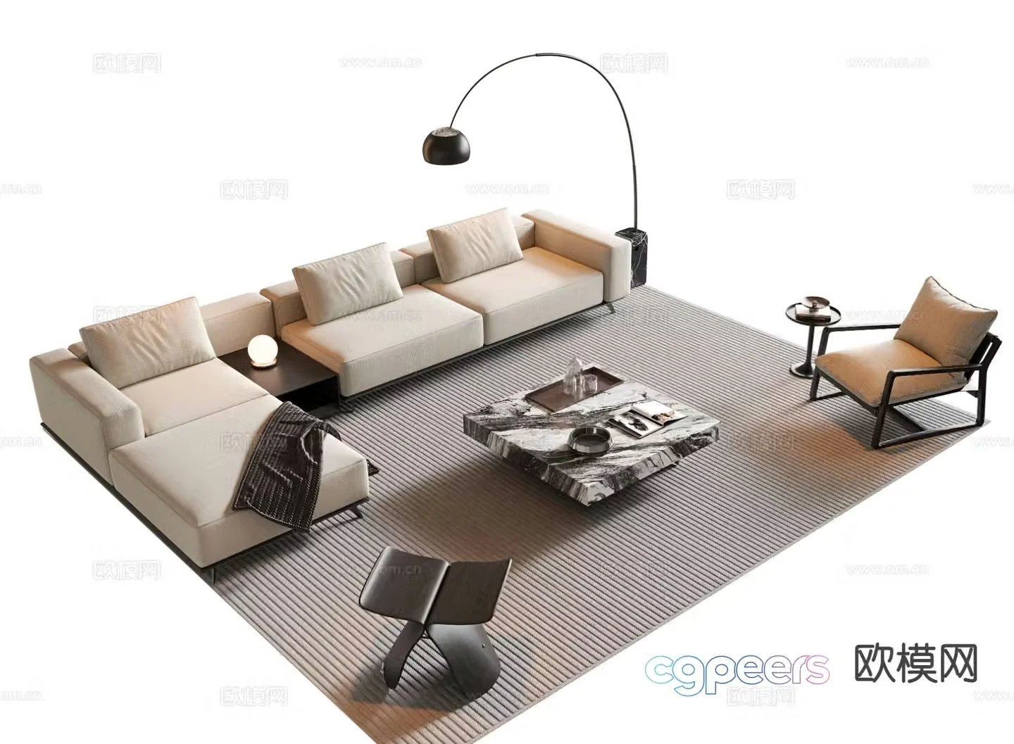 Modern modular sofa corner sofa 3d model