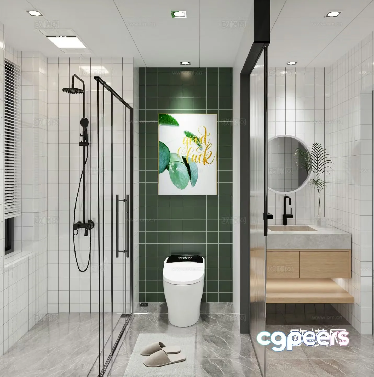 Nordic bathroom bathroom cabinet 3d model