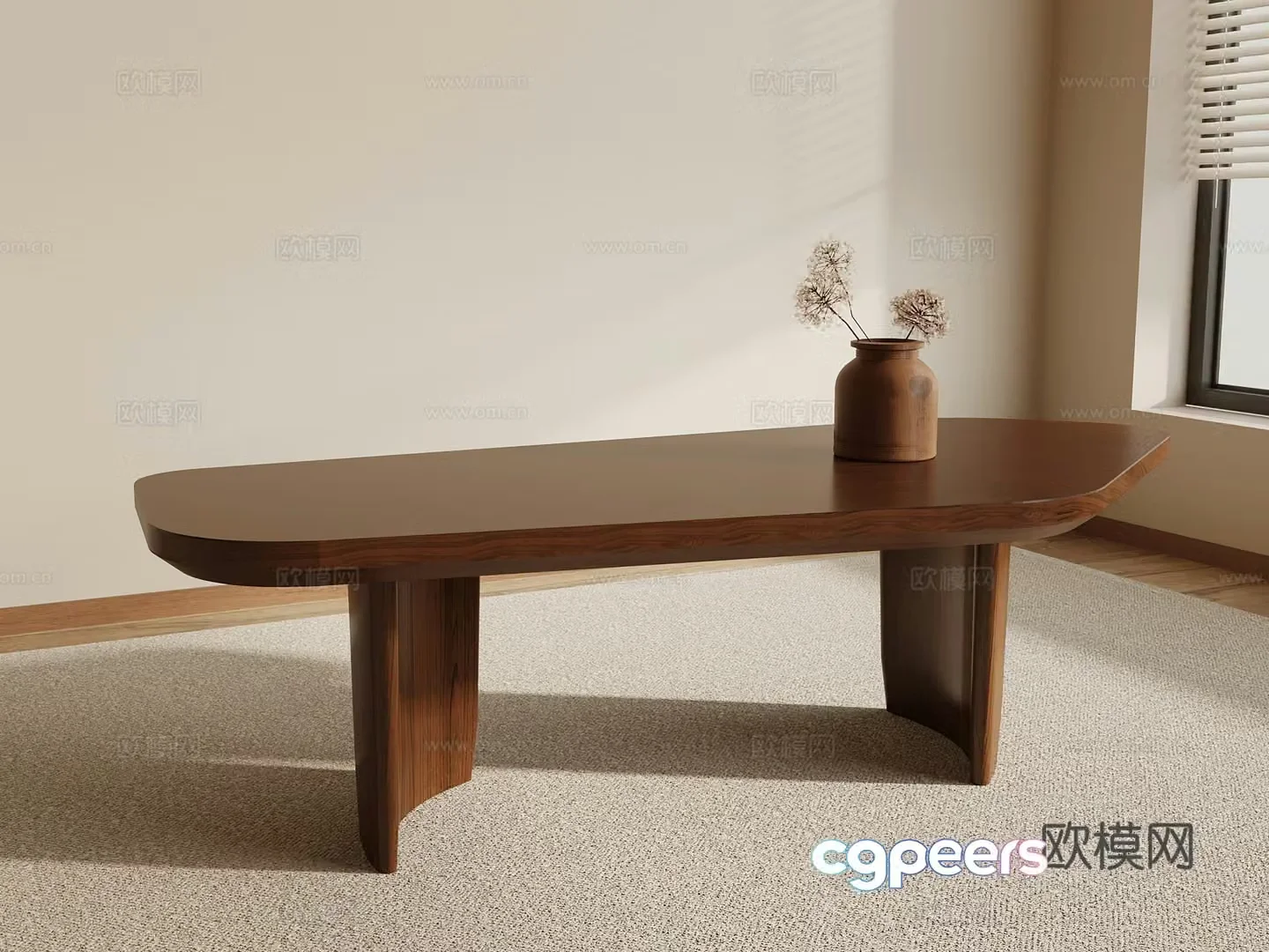 Middle-aged bench stool new Chinese bench solid wood bench special-shaped bench 3D model