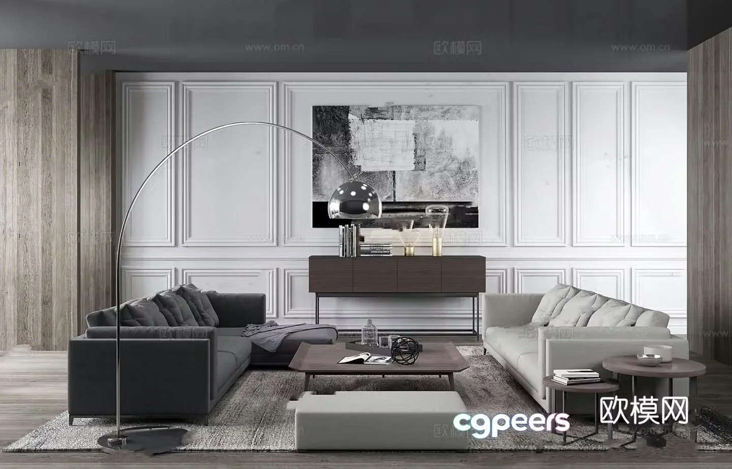 Modern sectional sofa 3d model
